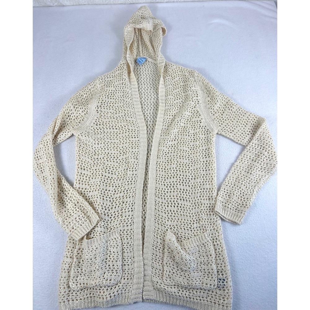 Pink Melo Open‎ Knit Cardigan Women Small Cream Boho RSA2222